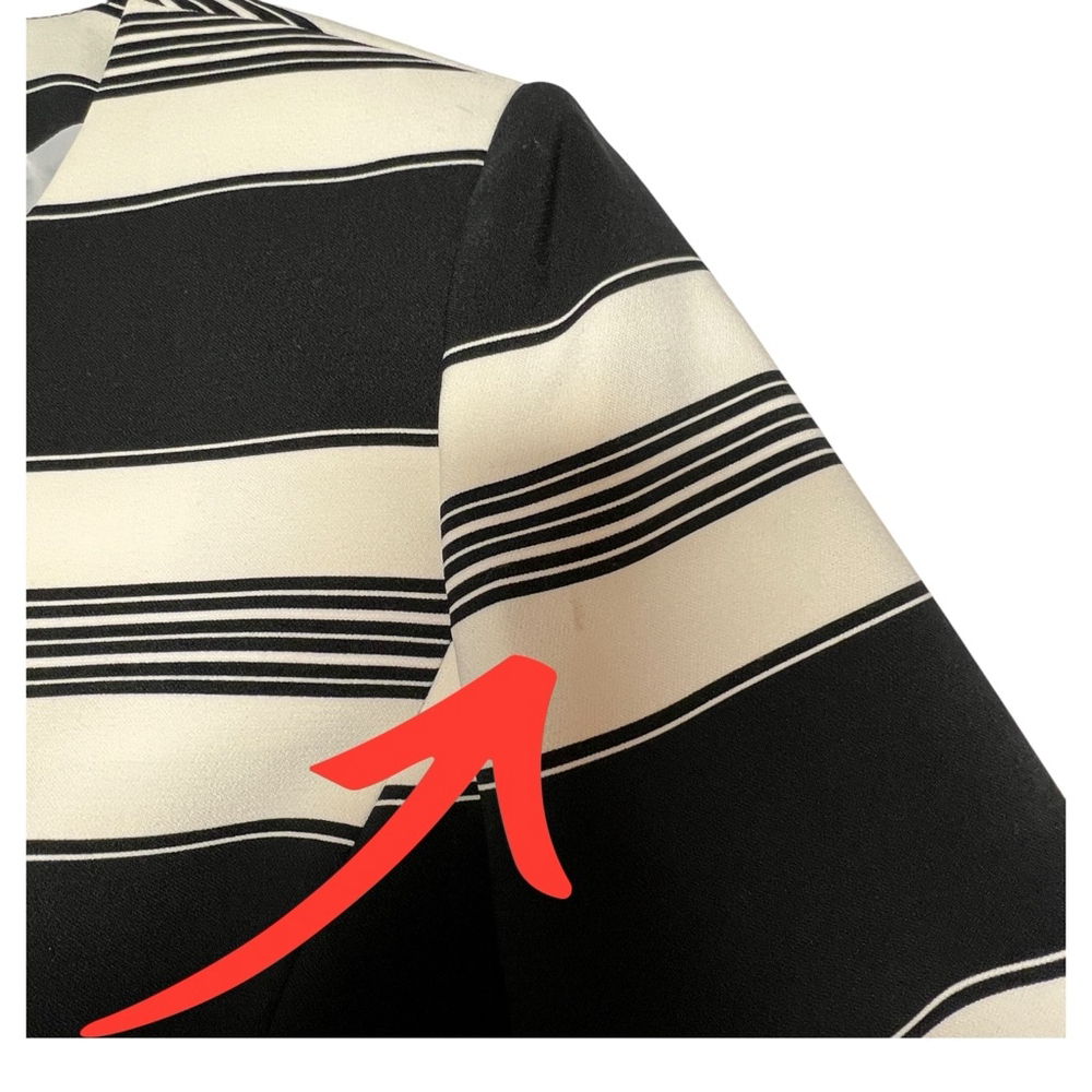 Tahari Arthur S. Levine Women's Cropped Black & White Boxy Blazer Career, 12 - Picture 14 of 15